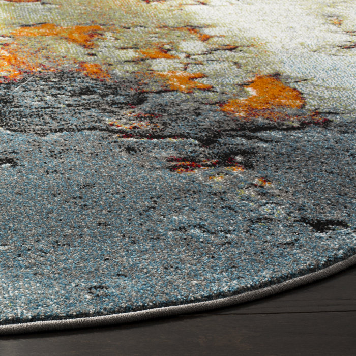 Wrought Studio Acord Abstract Blue Area Rug & Reviews Wayfair